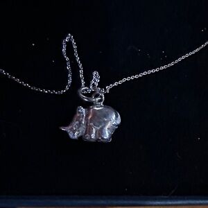 Silver Elephant Pendant Necklace
